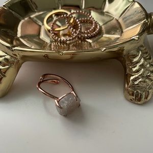 Panacea Cache Rose Gold White Druzy Stone Ring
